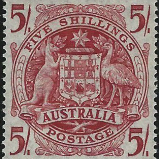 1949/51 5/- Arms on thin paper together with ...