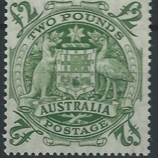 1949/50 £2 green Arms MLH. SG 224d Retails $85