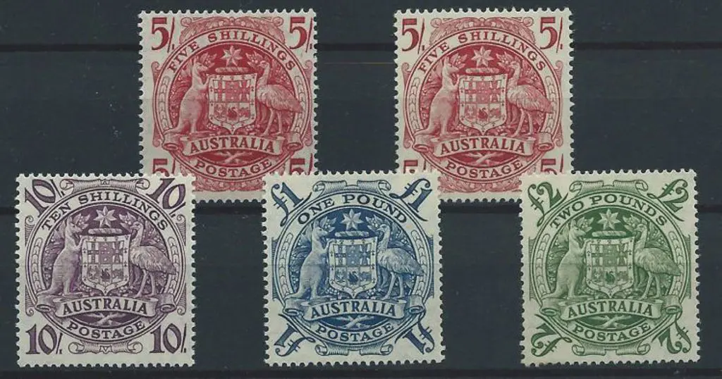 1949/50 Arms set of 4 to £2 MUH incl 5/- thin ... Image 1++