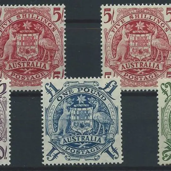 1949/50 Arms set of 4 to £2 MUH incl 5/- thin ...