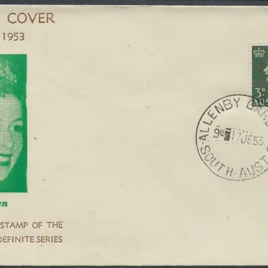 1953 3d green QEII definitive on illustrated ...