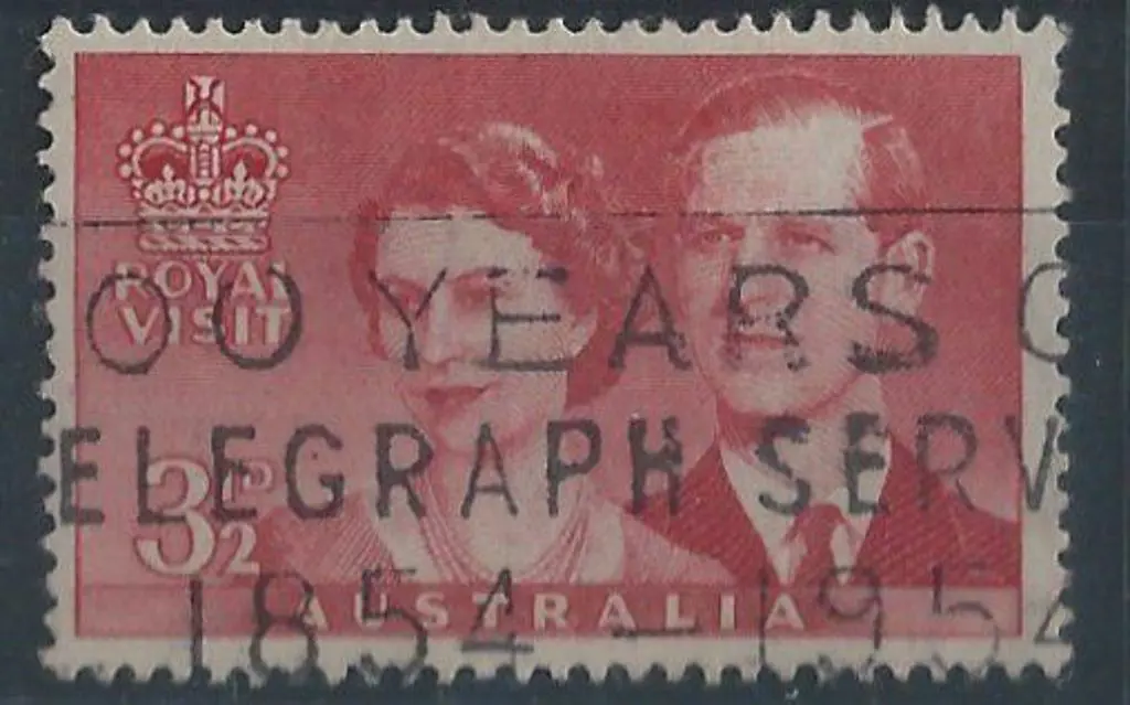 1954 3½d Royal Visit used with slogan cancel with ... Image 1++