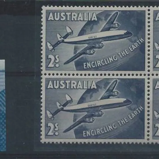 1958 2/- Qantas. Re-entry to last "A" of ...