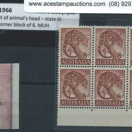 1960/66 8d Tiger Cat Retouched shading right of ...