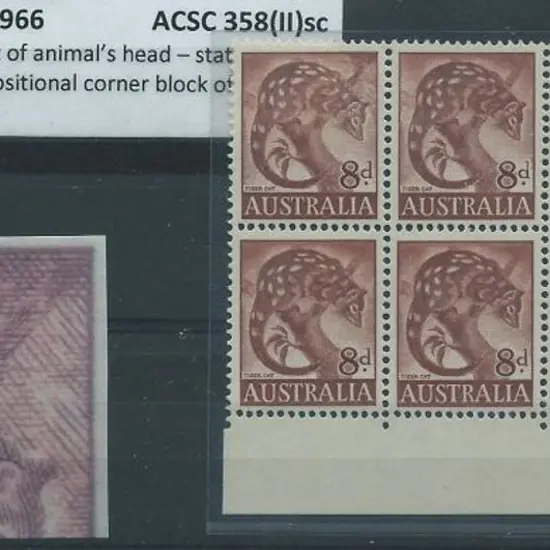 1960/66 8d Tiger Cat Retouched shading right of ...