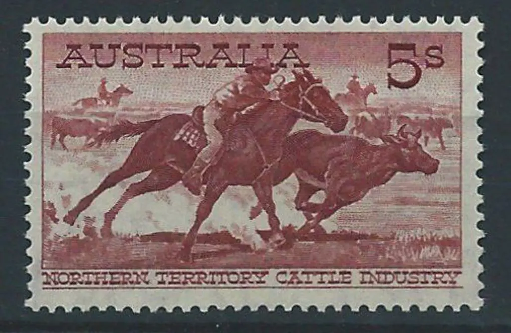 1964 5/- Cattle on white paper. Fine MUH. SG 327a ... Image 1++