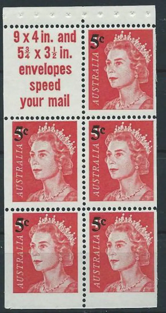 1966 5c on 4c booklet pane with "recut lower line ... Image 1++