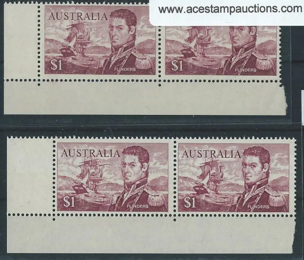 1966 $1 Flinders in 2 matching positional pairs ... Image 1++