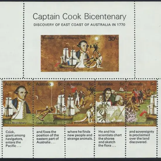 1970 Capt. Cook Miniature Sheet privately ...