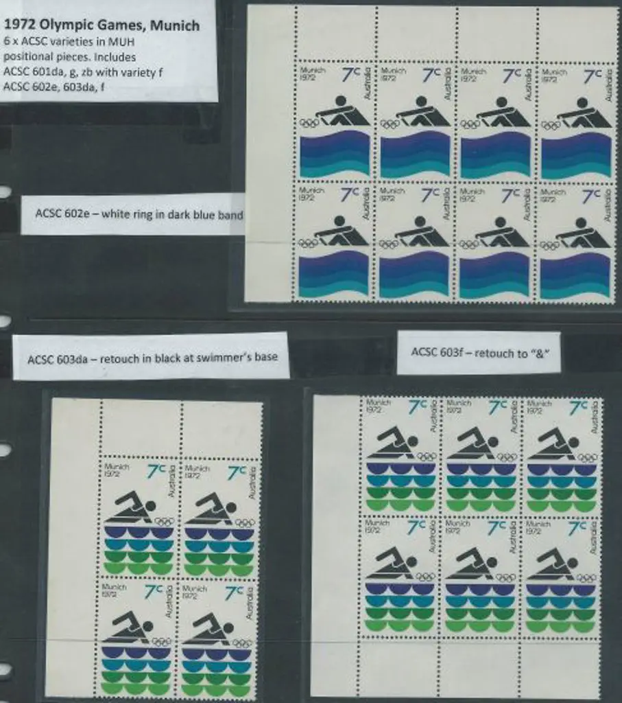 1972 7c Olympics in 6 positional blocks with ... Image 1++