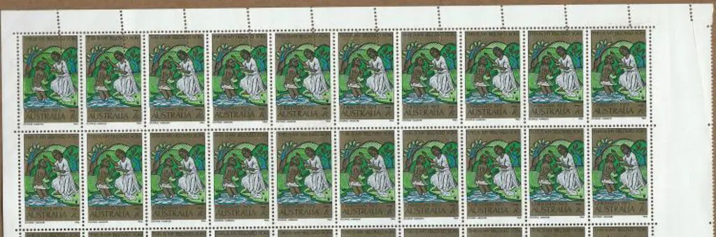 1973 7c Christmas half sheet of 50 with additional ... Image 1++