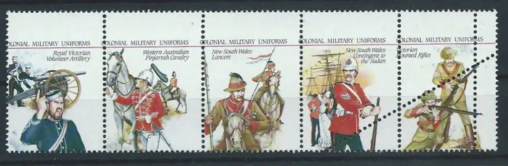 1985 Military Uniforms se-tenant strip with ... Image 1++