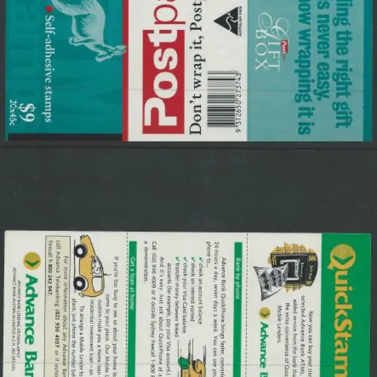 1994 $9 ATM sheetlets with one of each advert on ...