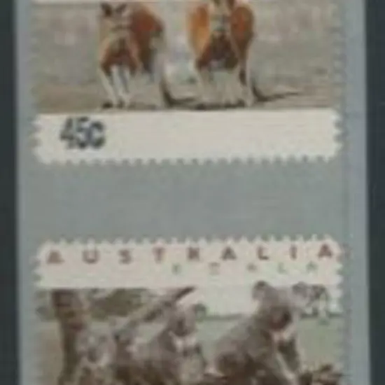 1994 45c Kangaroos & Koalas CPS strip of 6 uncut ...