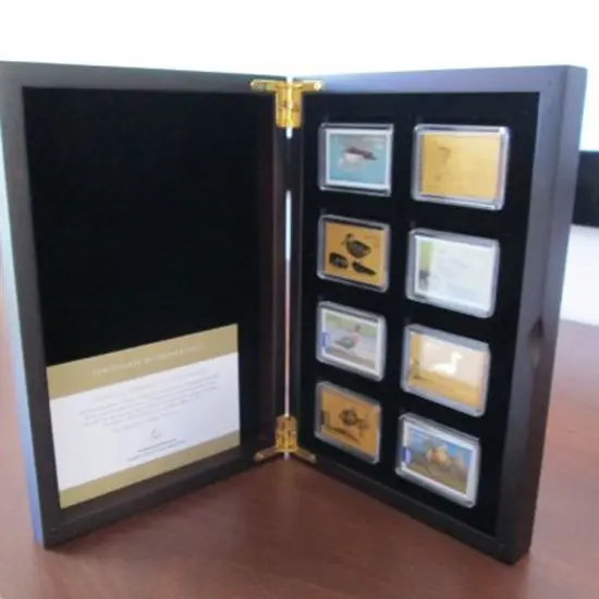 2012 Waterbirds gold foiled box set of stamps. ...