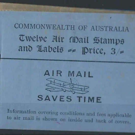 1930 3/- "Air Mail saves Time" booklet with ...