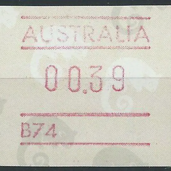 1989 39c Possum with B74 cliché, the temporary ...