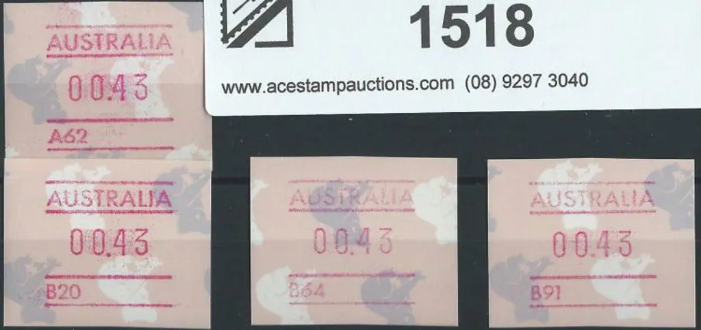 1991 43c Koalas for A63, B20, B64 & B91 clichés ... Image 1++