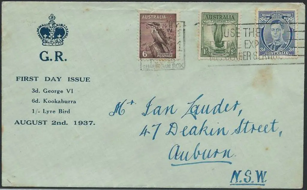 1937 (2nd Aug) 3d KGVI, 6d Kookaburra & 1/- ... Image 1++