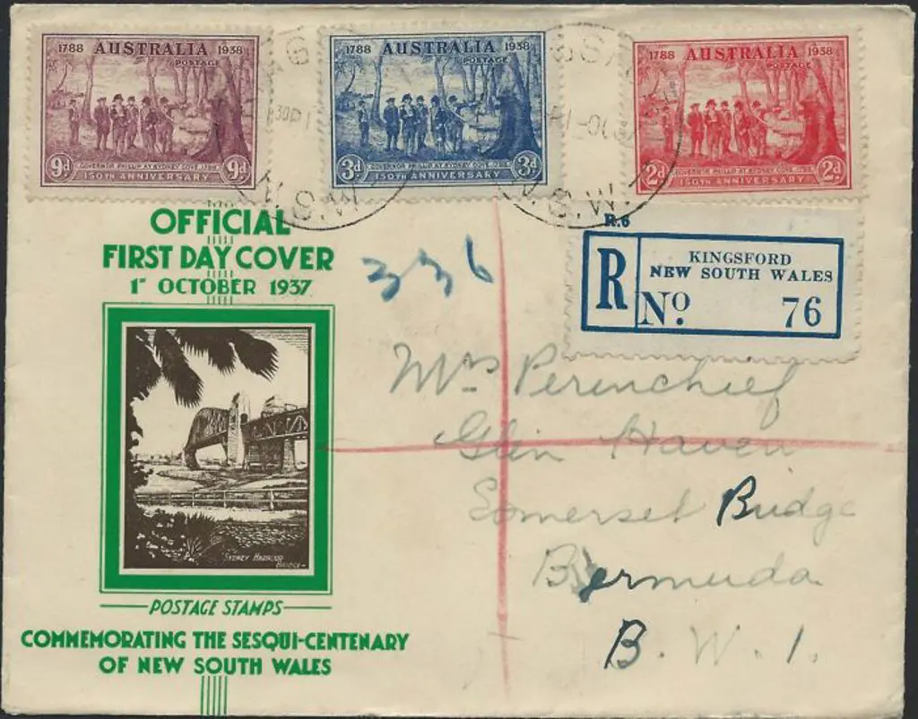 1937 (1st Oct) NSW sesquicentenary set on official ... Image 1++