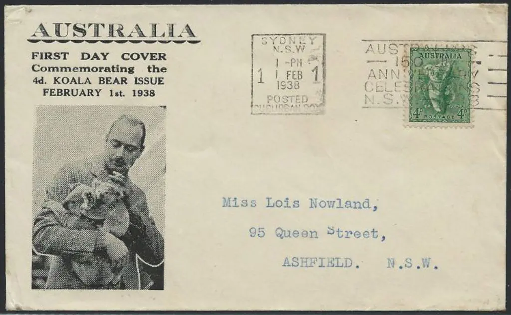 1938 (1st Feb) 4d Koala on Haslem illust cover. ... Image 1++