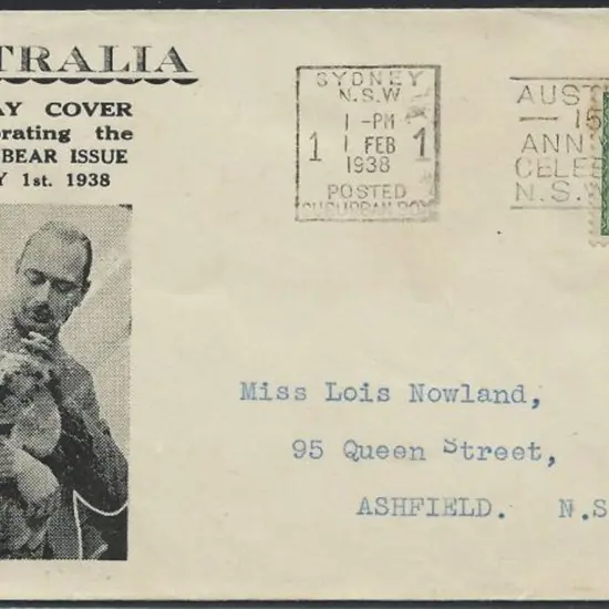 1938 (1st Feb) 4d Koala on Haslem illust cover. ...