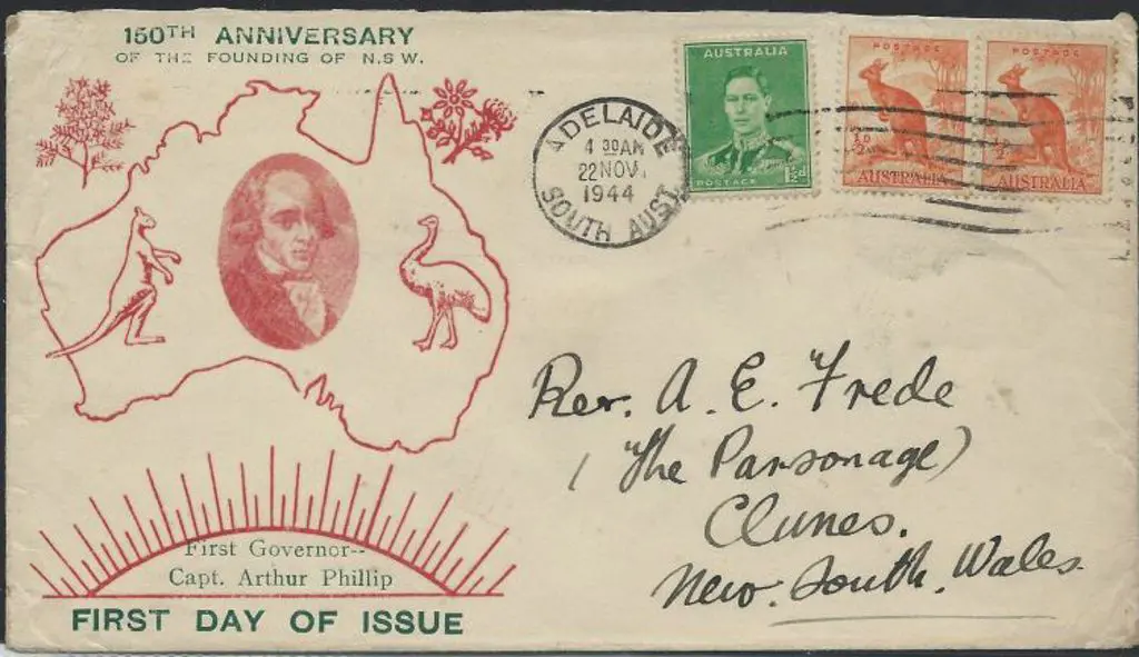 1944 (22nd Nov) 1½d green KGVI & ½d kangaroo pair ... Image 1++