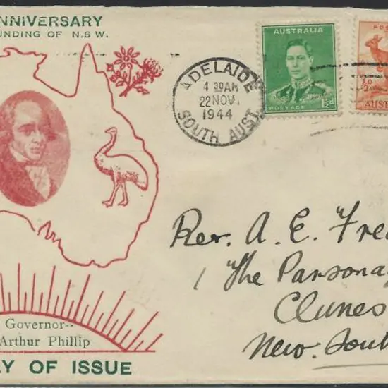 1944 (22nd Nov) 1½d green KGVI & ½d kangaroo pair ...