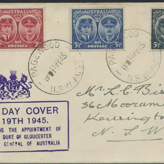 1945 (19th Feb) Gloucester set of 3 on the scarce ...