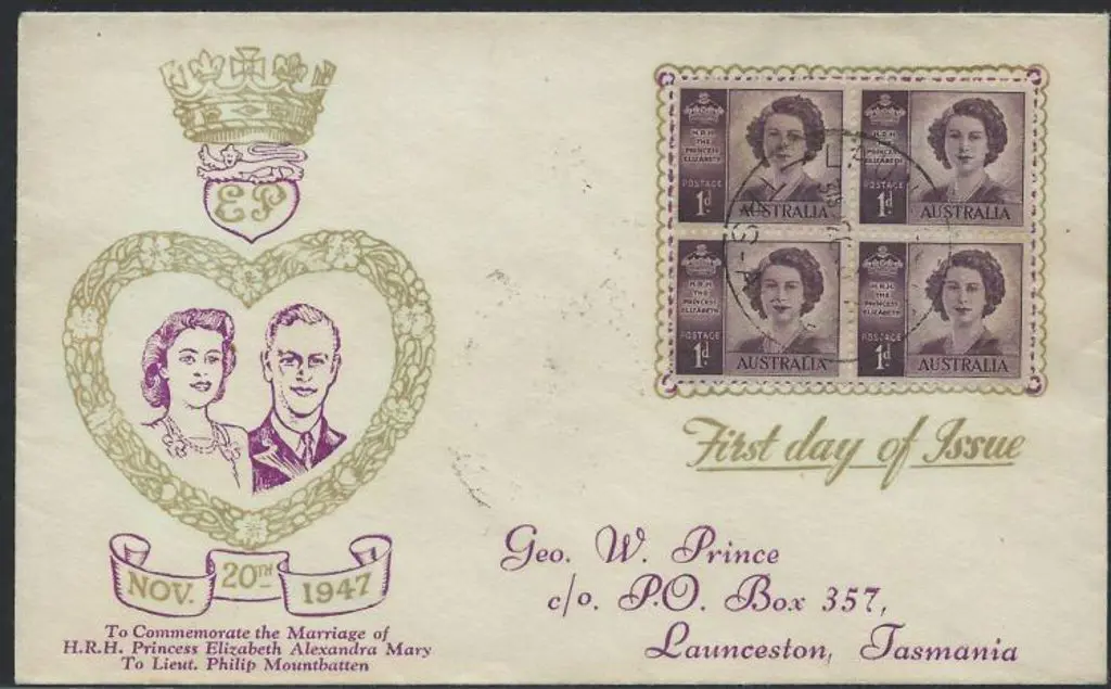 1947 (20th Nov) 1d Princess Elizabeth block of ... Image 1++