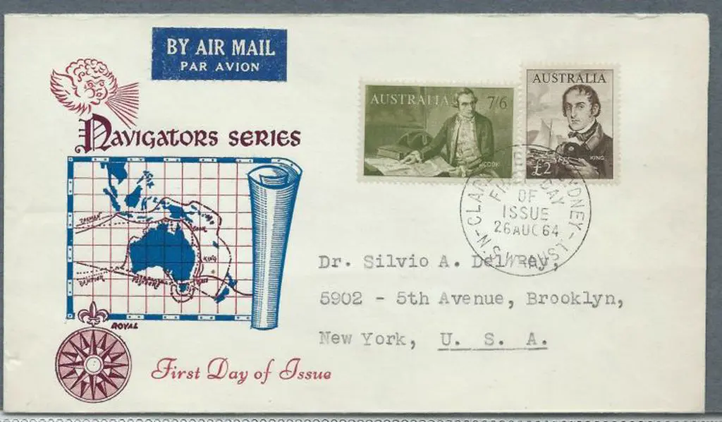 1964 7/6d Cook & £2 King on a typed addressed ... Image 1++