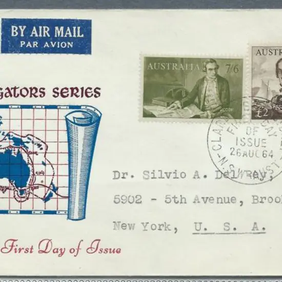 1964 7/6d Cook & £2 King on a typed addressed ...