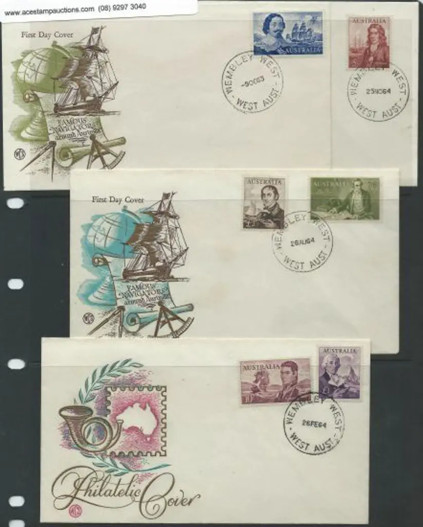 1964 Navigators set of 6 on 4 WCS FDC's neatly ... Image 1++