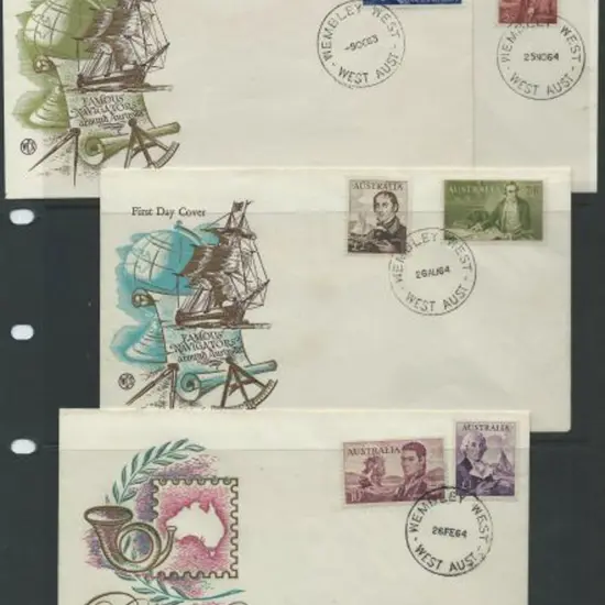 1964 Navigators set of 6 on 4 WCS FDC's neatly ...