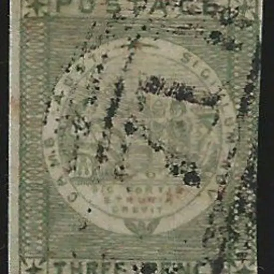 1850/51 3d myrtle green with 3 clear margins. ...