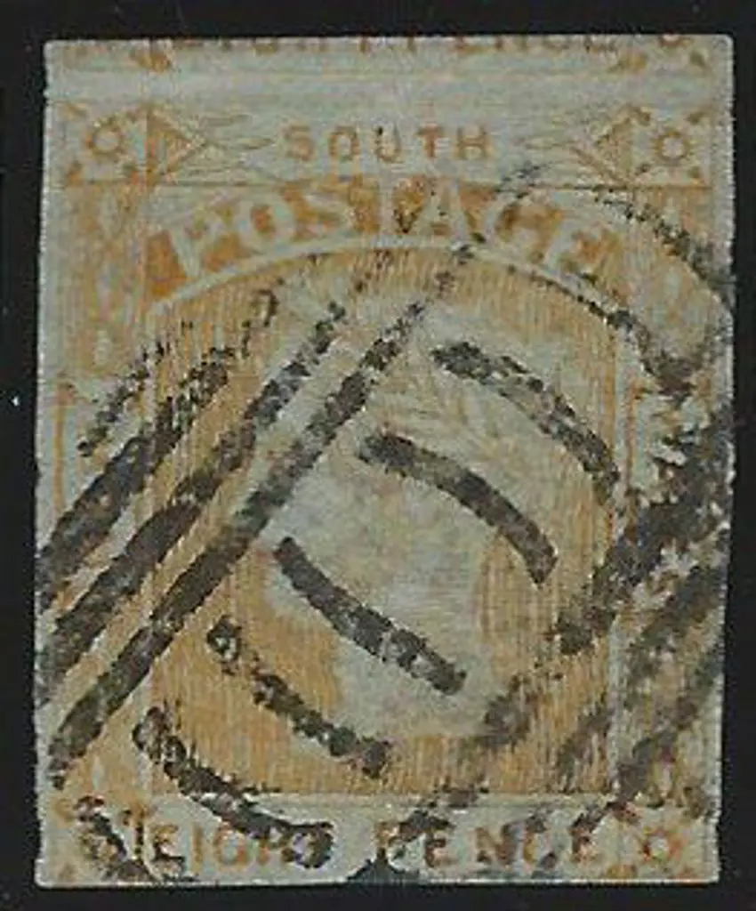 1853 8d dull yellow "laureate" with lower margin ... Image 1++