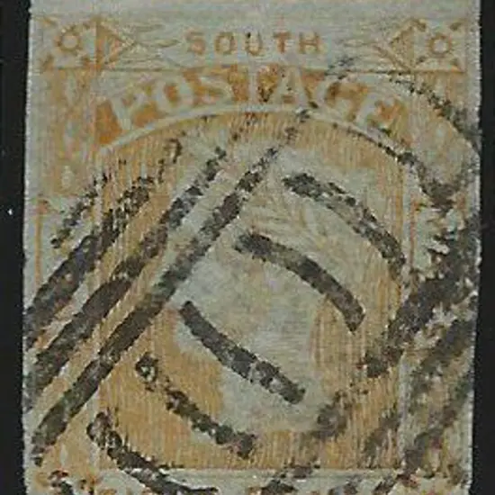 1853 8d dull yellow "laureate" with lower margin ...