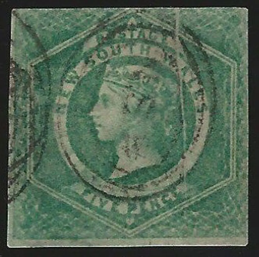 1854 5d dull green 2 margin example good used with ... Image 1++