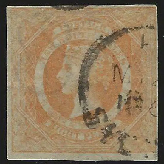 1854/55 8d dull yellow orange imperf. Used with ...