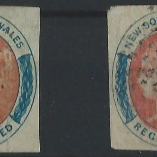 1856/59 (6d) Registered in salmon & indigo & ...