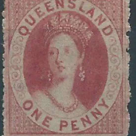 1860/61 1d carmine-rose Chalon with rough perf ...