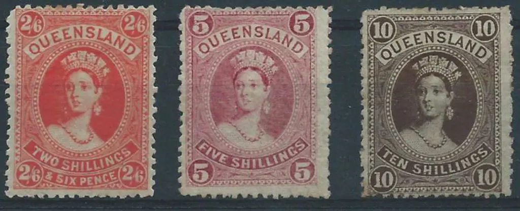 1882/95 2/6-d (MUH) 5/- (MVLH) & 10/- (MH) large ... Image 1++