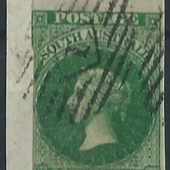 1855 1d dark green on small piece tied by crisp ...