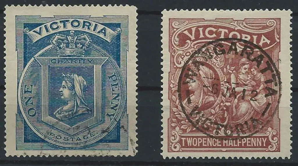 1897 Hospital Charity pair F/U. The 2½d (2/6d) red ... Image 1++
