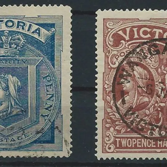 1897 Hospital Charity pair F/U. The 2½d (2/6d) red ...