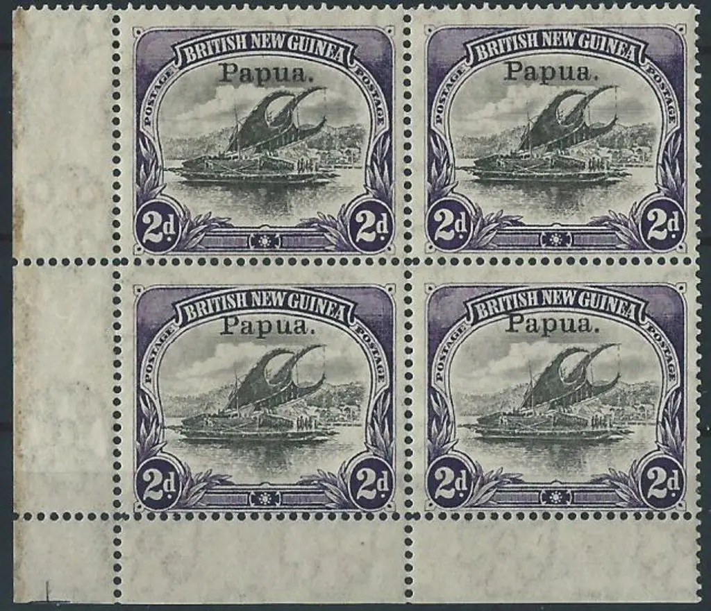 1907 2d small "Papua" ovpt on thin paper. Corner ... Image 1++
