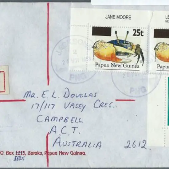 1998 (20th Nov) Registered cover to Australia with ...