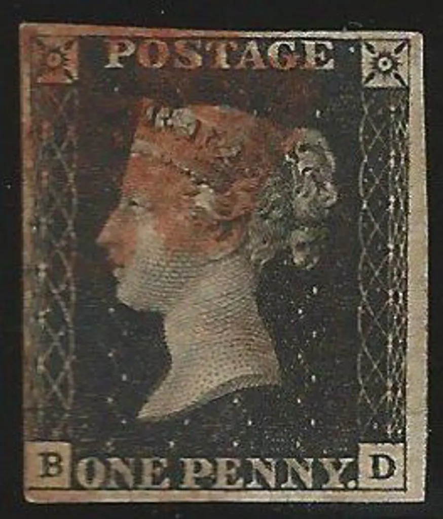 1840 1d intense black with indistinct red Maltese ... Image 1++