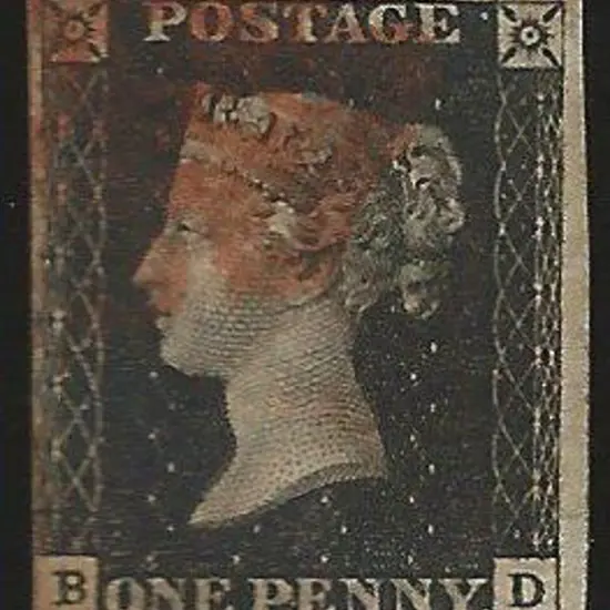1840 1d intense black with indistinct red Maltese ...