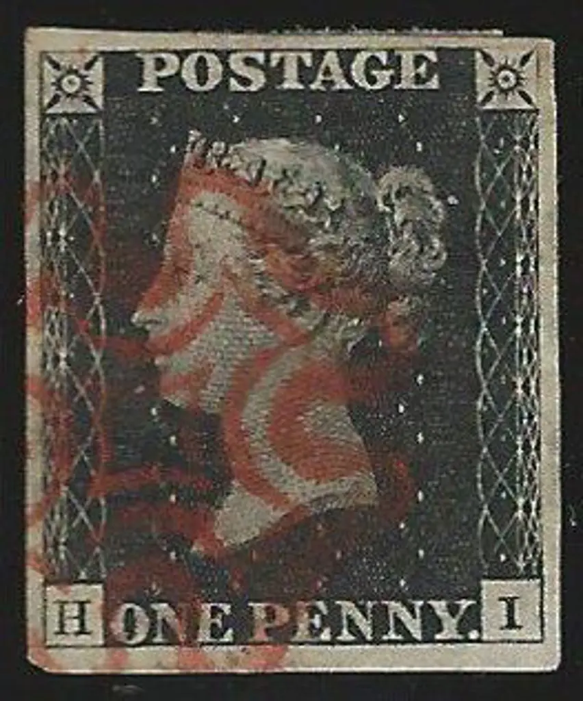 1840 1d intense black with clear red Maltese ... Image 1++